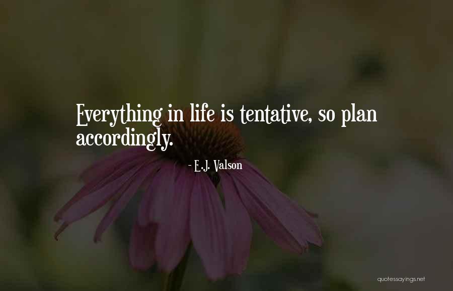 Plan Accordingly Quotes By E.J. Valson Plan Accordingly Quotes By E.J. Valson