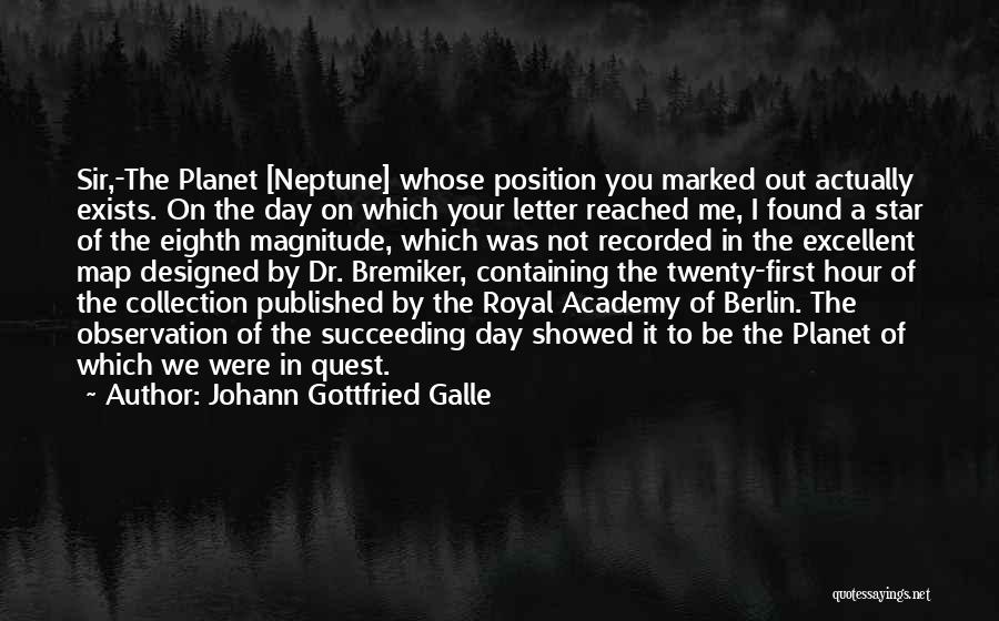 Planet Neptune Quotes By Johann Gottfried Galle