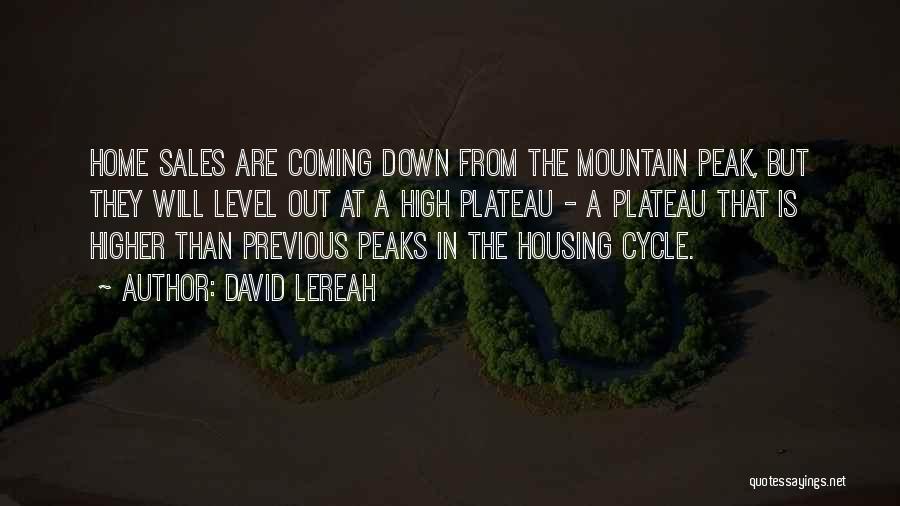 Plateau Quotes By David Lereah