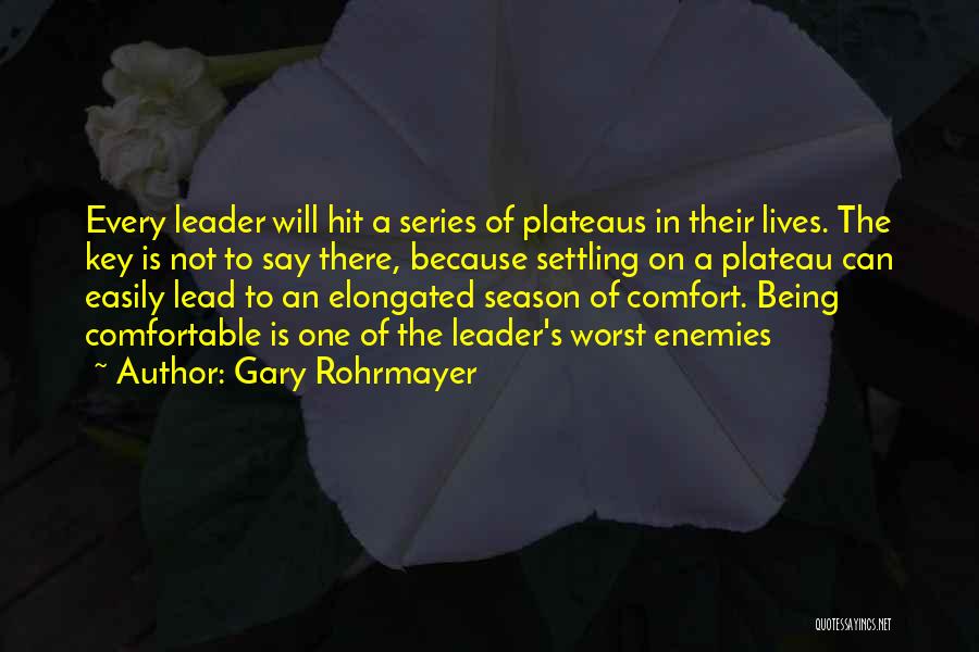 Plateaus Quotes By Gary Rohrmayer