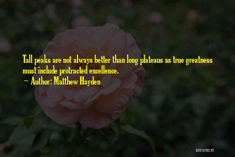 Plateaus Quotes By Matthew Hayden