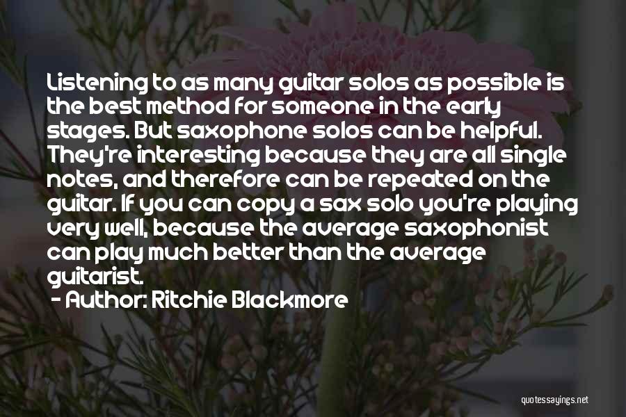 Playing Guitar Quotes By Ritchie Blackmore