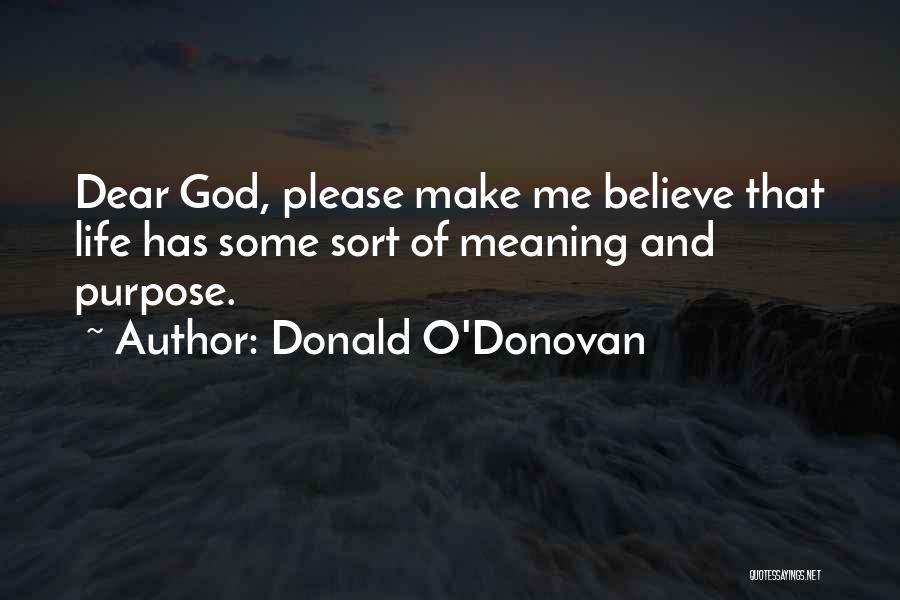 Please Believe Me Quotes By Donald O'Donovan