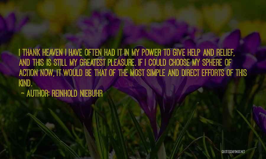 Pleasure In Simple Things Quotes By Reinhold Niebuhr