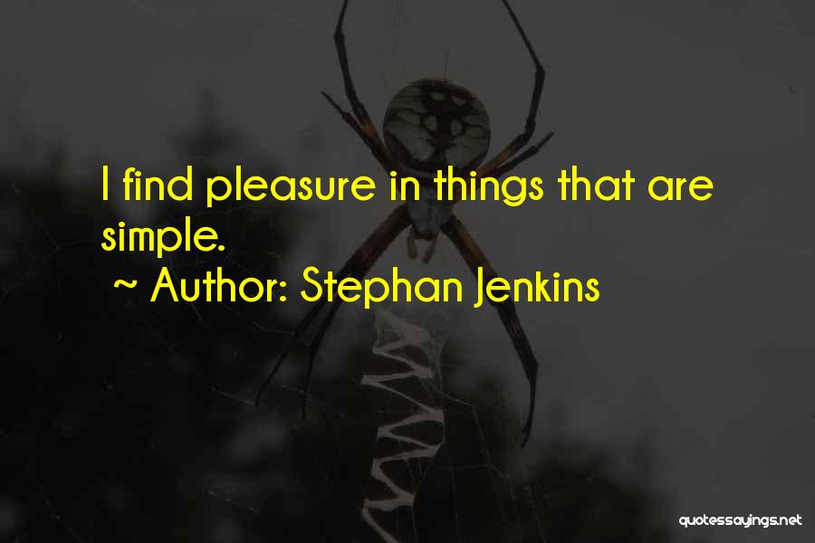 Pleasure In Simple Things Quotes By Stephan Jenkins