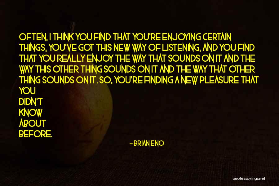Pleasure Of Finding Things Out Quotes By Brian Eno Pleasure Of Finding Things Out Quotes By Brian Eno