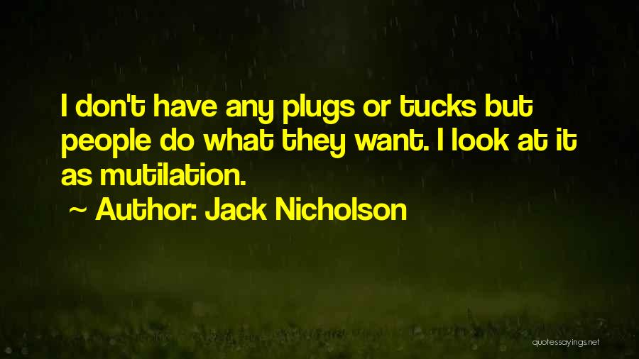 Plugs Quotes By Jack Nicholson