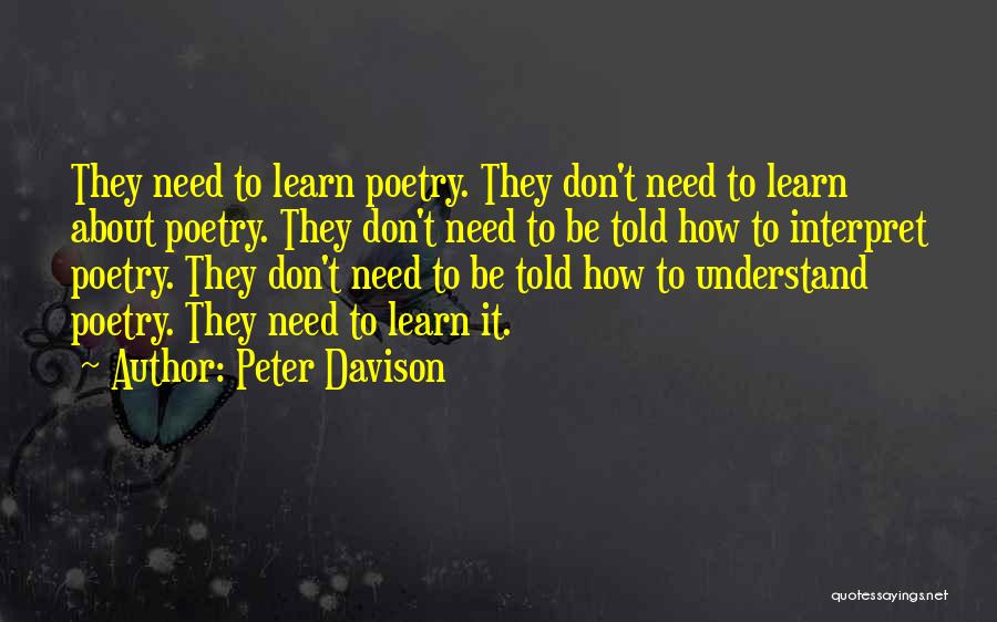 Poetry About Quotes By Peter Davison