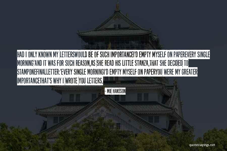 Poetry Quotes On Love Quotes By Mie Hansson