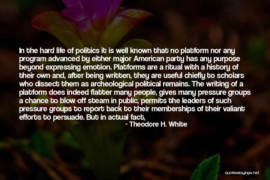 Political Platform Quotes By Theodore H. White