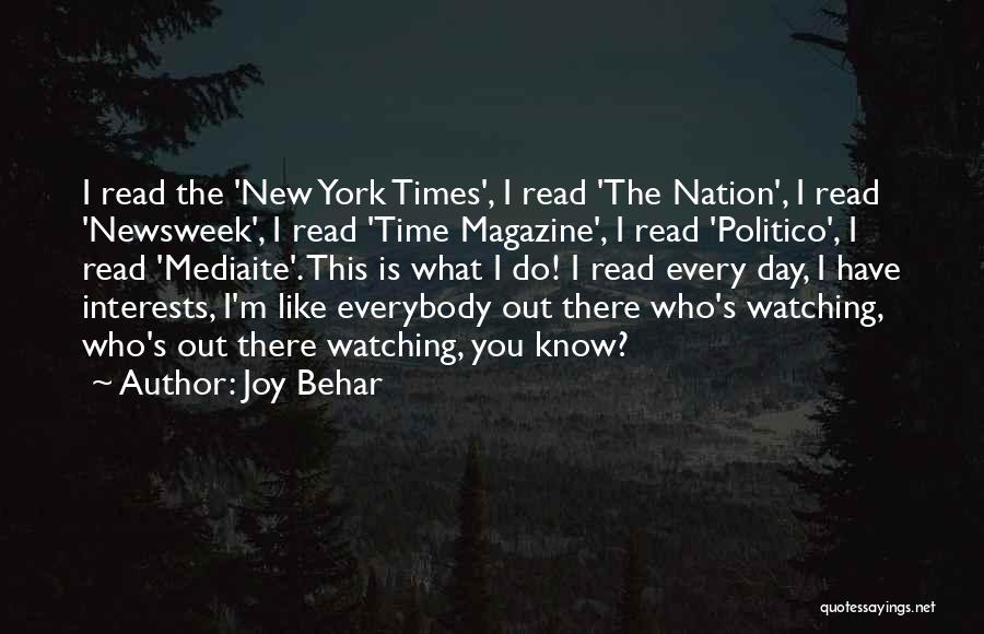 Politico Quotes By Joy Behar