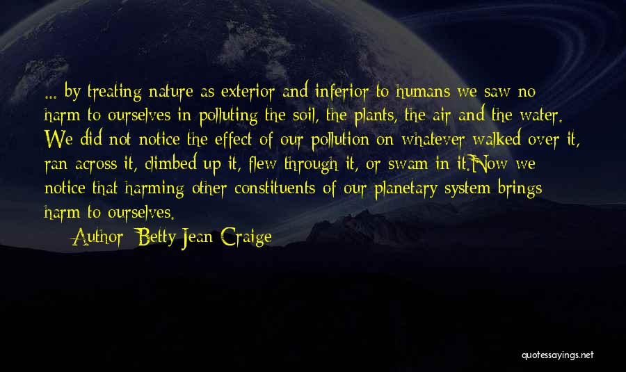 Pollution And Nature Quotes By Betty Jean Craige