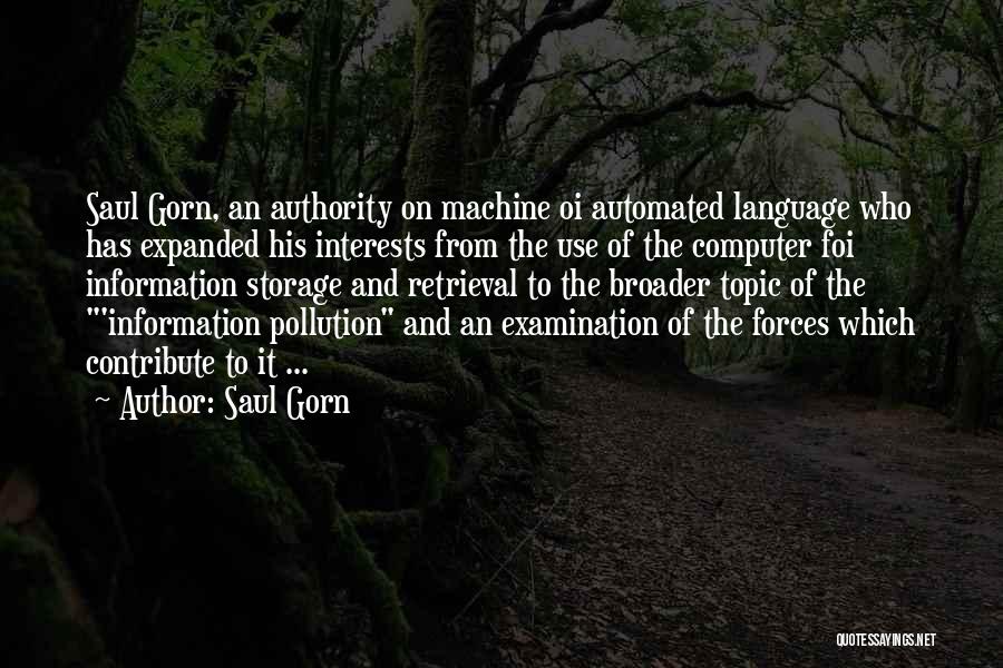 Pollution Quotes By Saul Gorn