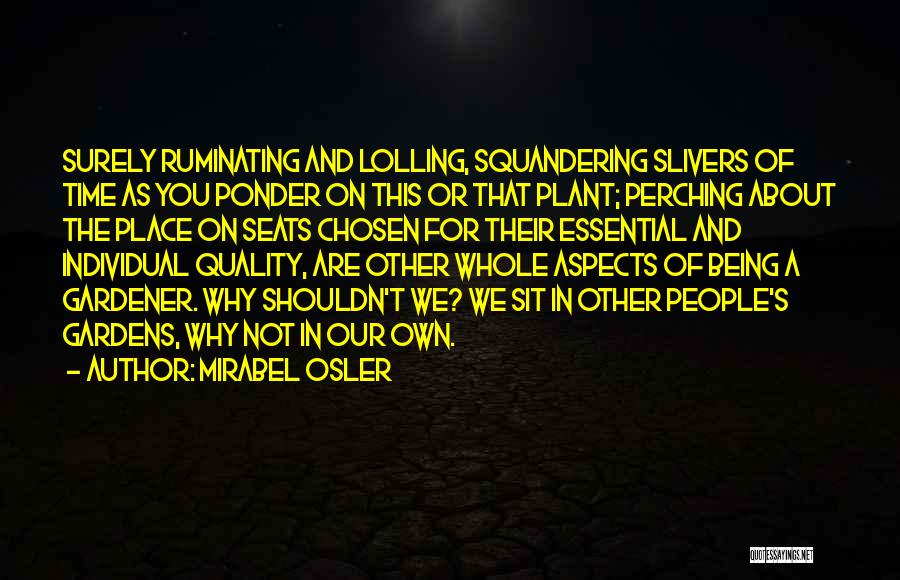 Ponder On Quotes By Mirabel Osler