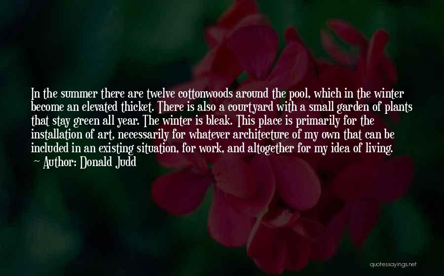 Pool And Summer Quotes By Donald Judd
