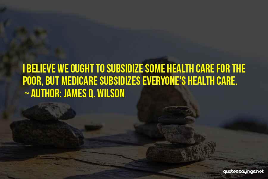 Poor Health Care Quotes By James Q. Wilson