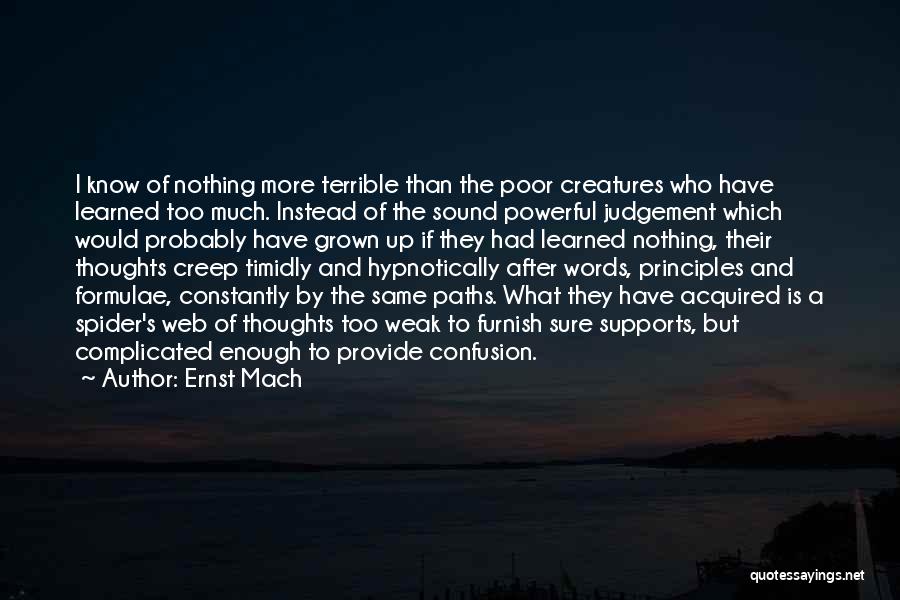 Poor Judgement Quotes By Ernst Mach