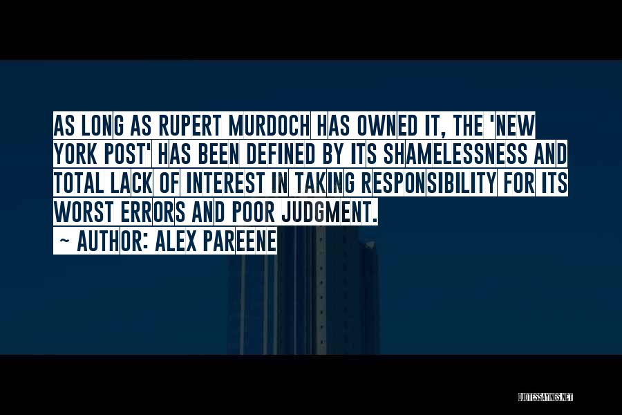 Poor Judgment Quotes By Alex Pareene