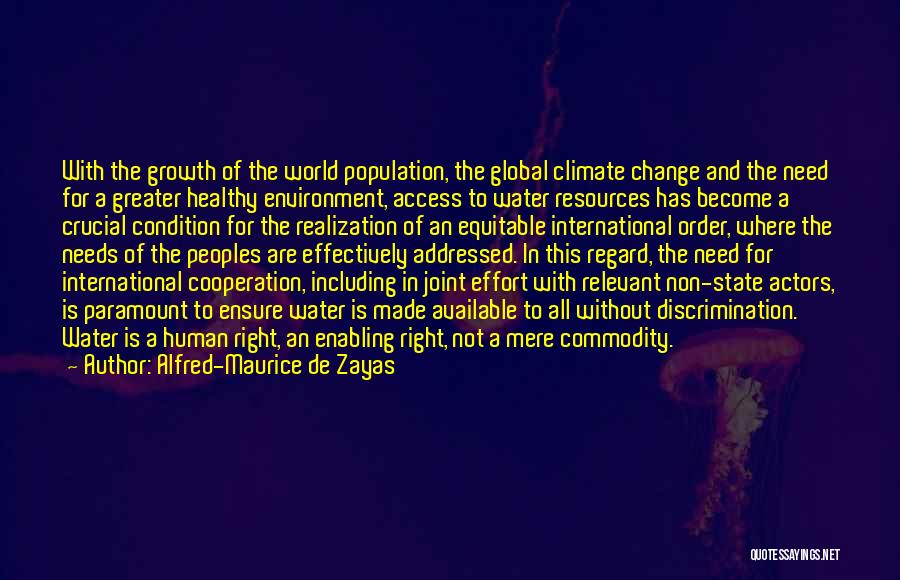 Population Growth And Environment Quotes By Alfred-Maurice De Zayas