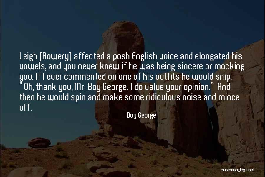 Posh English Quotes By Boy George Posh English Quotes By Boy George