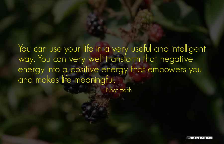 Positive And Negative Energy Quotes By Nhat Hanh