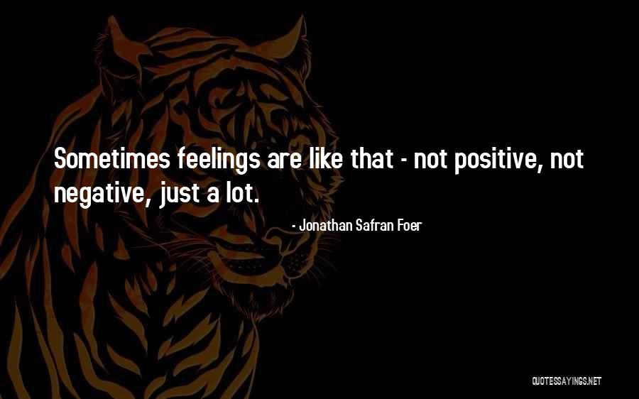 Positive Feelings Quotes By Jonathan Safran Foer