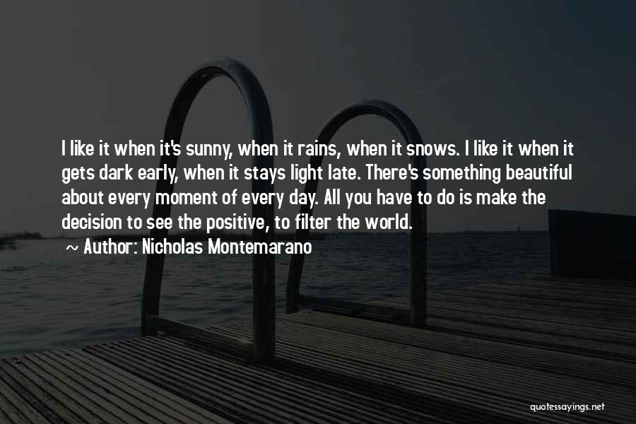 Positive Sunny Day Quotes By Nicholas Montemarano