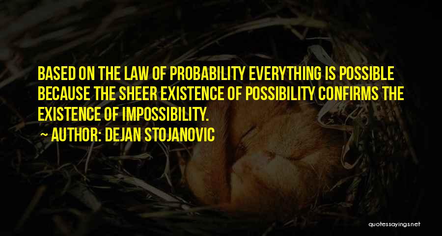 Possibility And Probability Quotes By Dejan Stojanovic