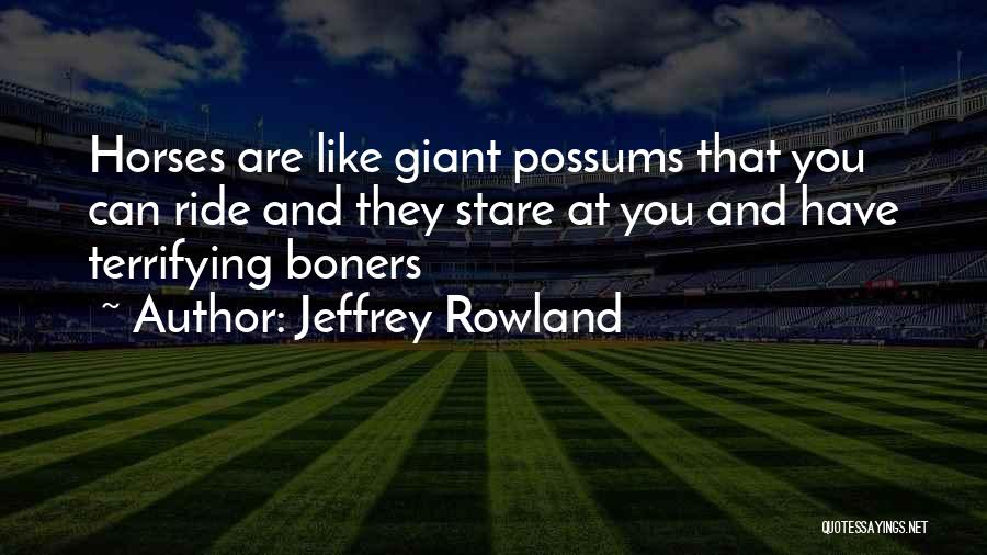 Possums Quotes By Jeffrey Rowland