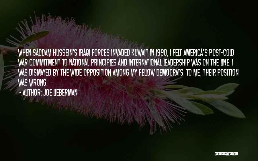 Post War Quotes By Joe Lieberman