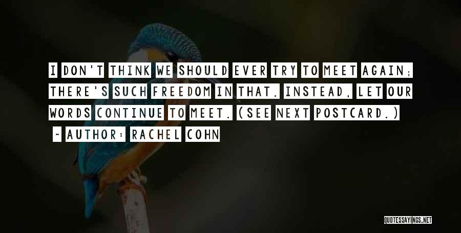 Postcard Quotes By Rachel Cohn