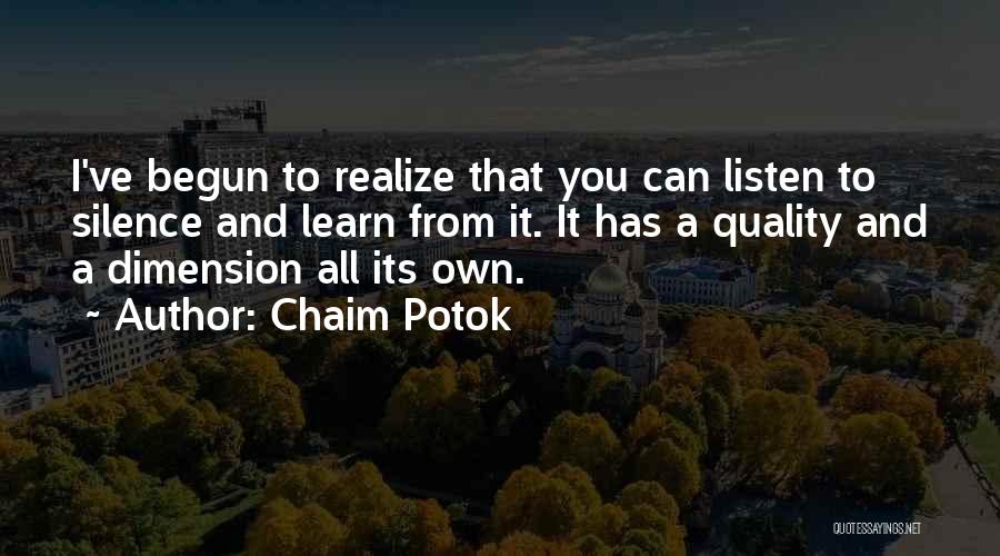 Potok Chaim Quotes By Chaim Potok