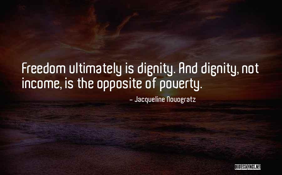 Poverty And Dignity Quotes By Jacqueline Novogratz