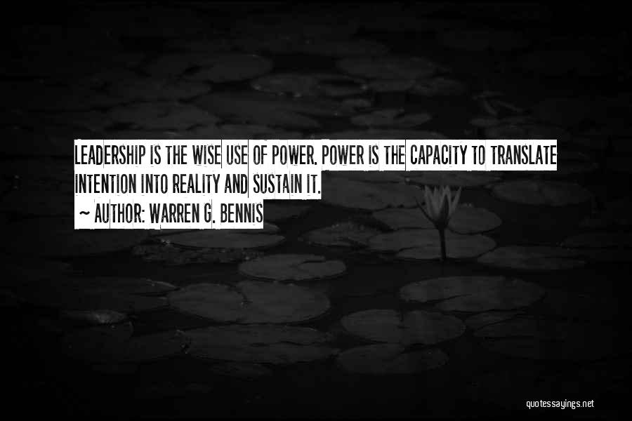 Power And Leadership Quotes By Warren G. Bennis