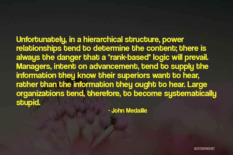 Power Hierarchy Quotes By John Medaille