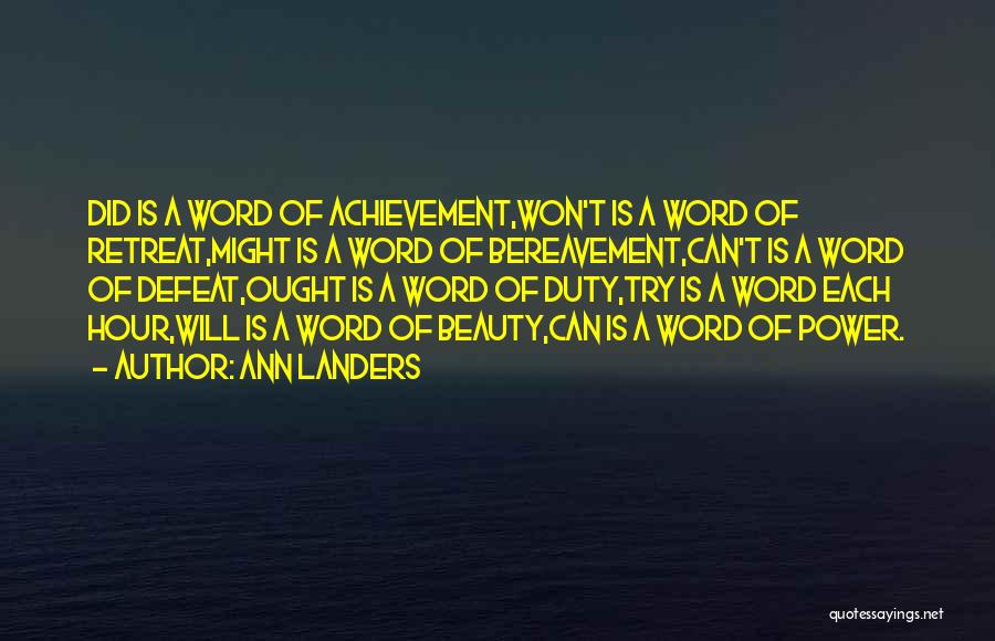 Power Of A Word Quotes By Ann Landers