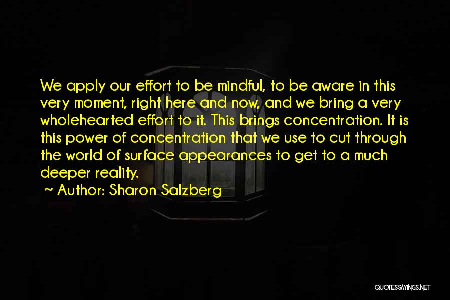 Power Of Concentration Quotes By Sharon Salzberg