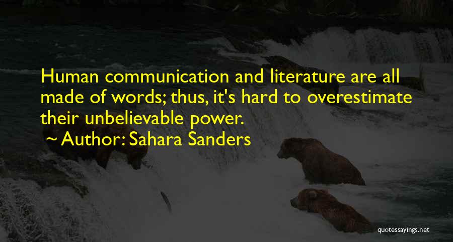 Power Of Literature Quotes By Sahara Sanders