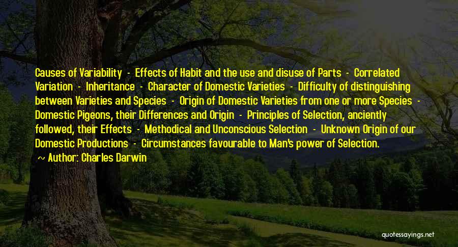 Power Of One Character Quotes By Charles Darwin
