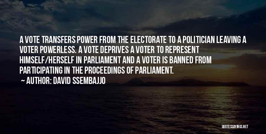 Power Of One Vote Quotes By David Ssembajjo