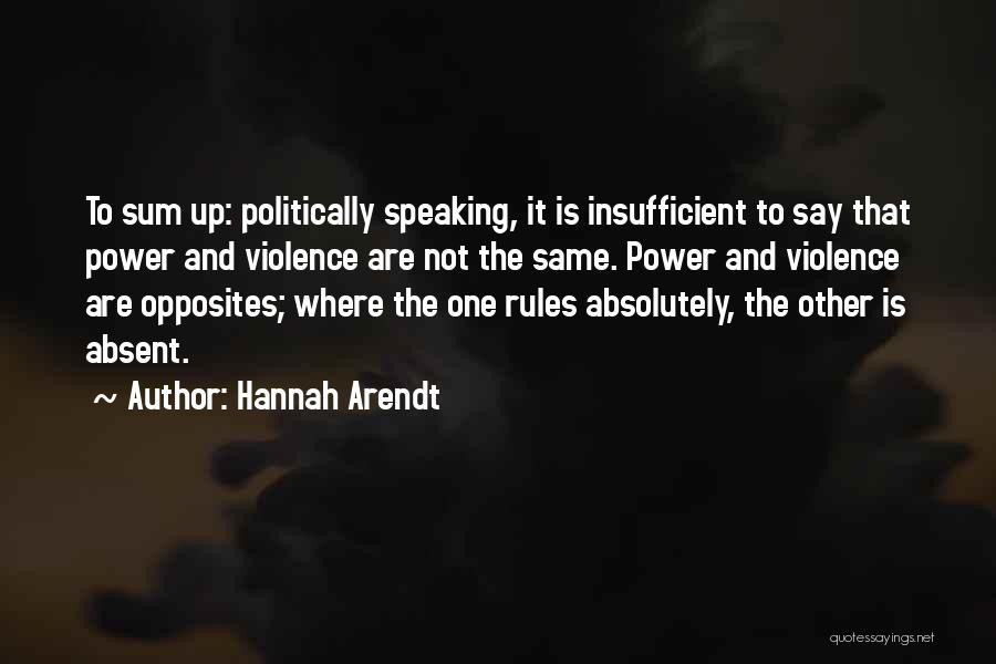 Power Of Speaking Up Quotes By Hannah Arendt