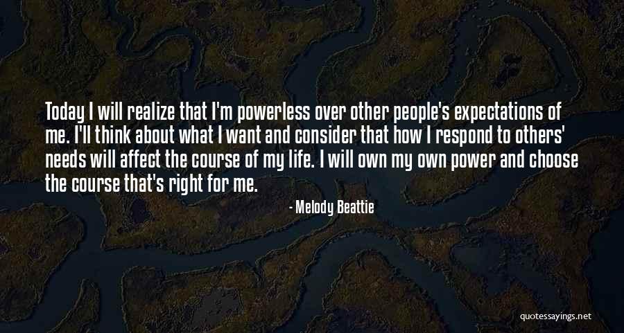 Power Powerless Quotes By Melody Beattie