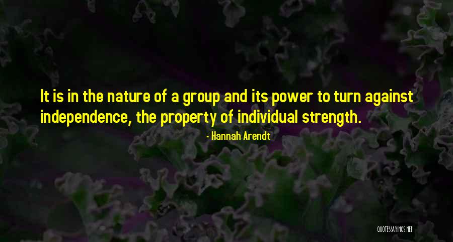 Power Strength Quotes By Hannah Arendt