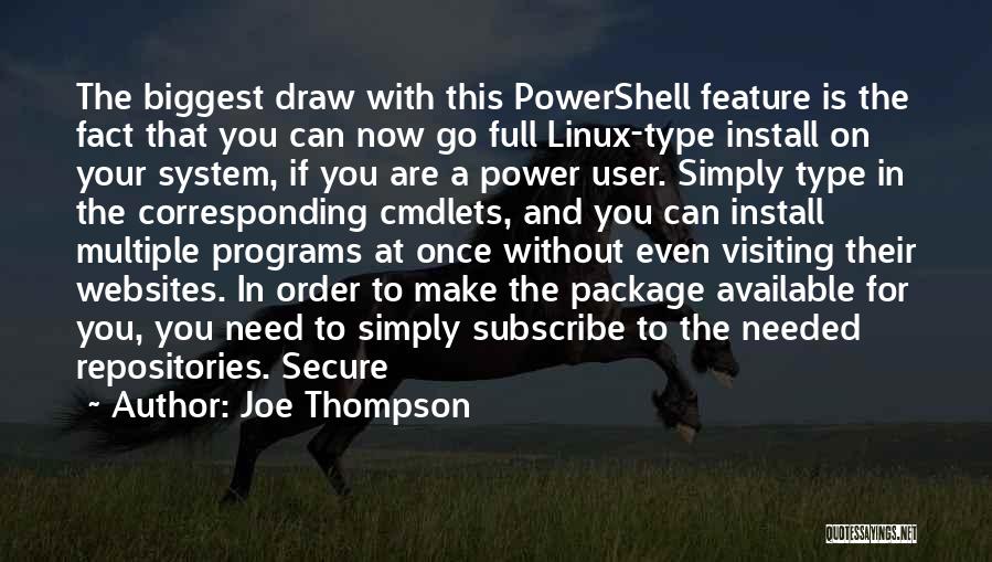 Powershell Quotes By Joe Thompson