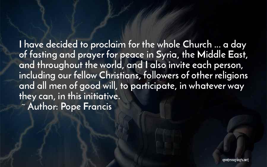 Prayer And Fasting Quotes By Pope Francis