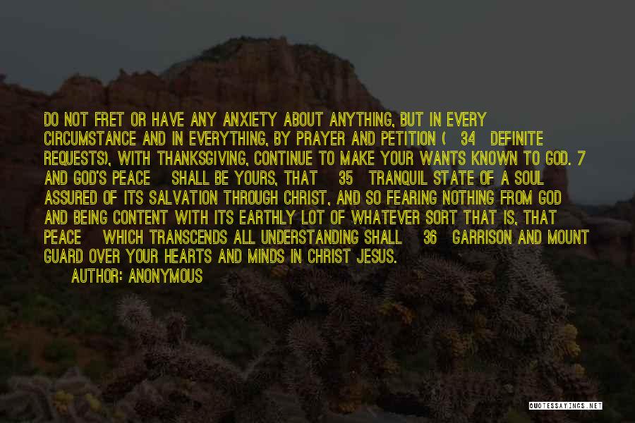 Prayer And Thanksgiving Quotes By Anonymous
