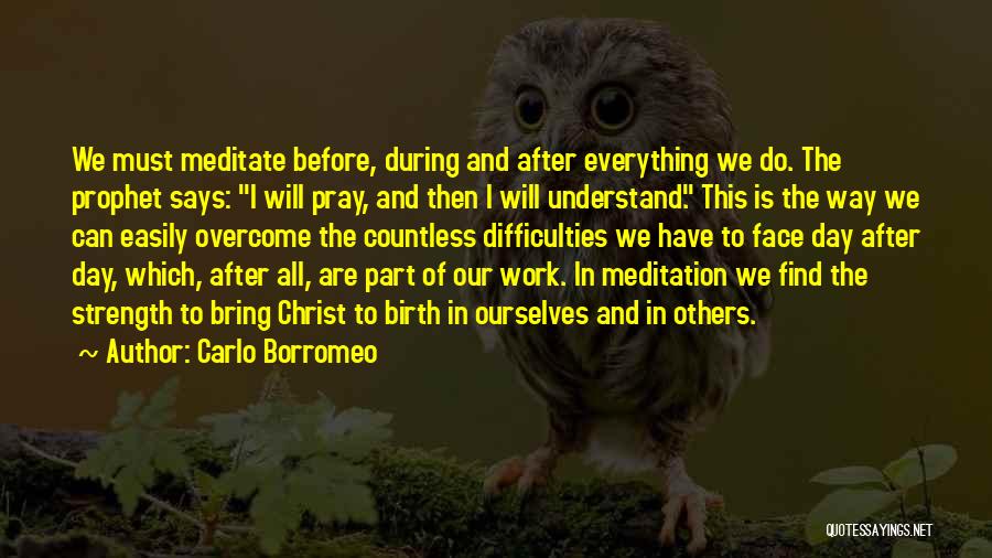 Prayer Before Work Quotes By Carlo Borromeo
