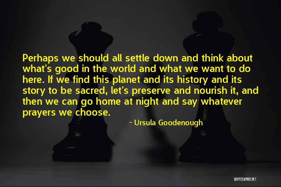 Prayer For Good Night Quotes By Ursula Goodenough