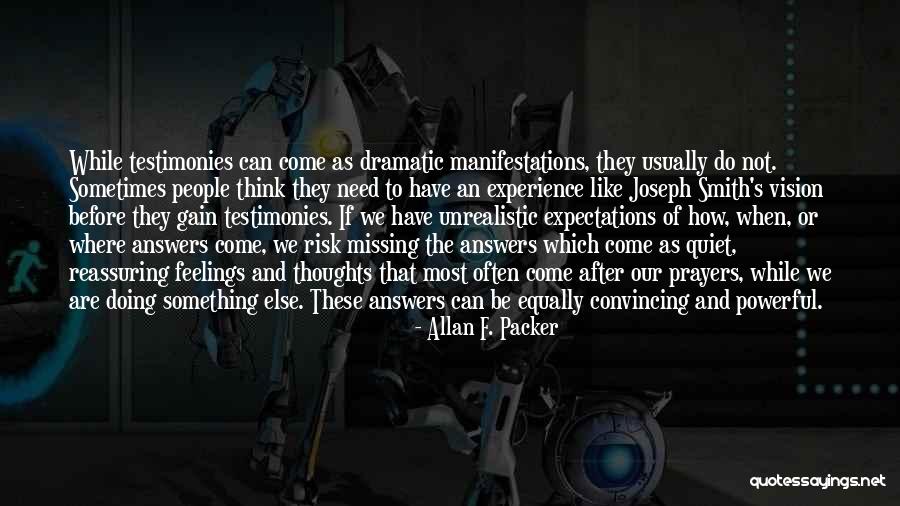 Prayers And Thoughts Quotes By Allan F. Packer Prayers And Thoughts Quotes By Allan F. Packer