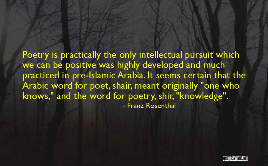 Pre Islamic Arabia Quotes By Franz Rosenthal